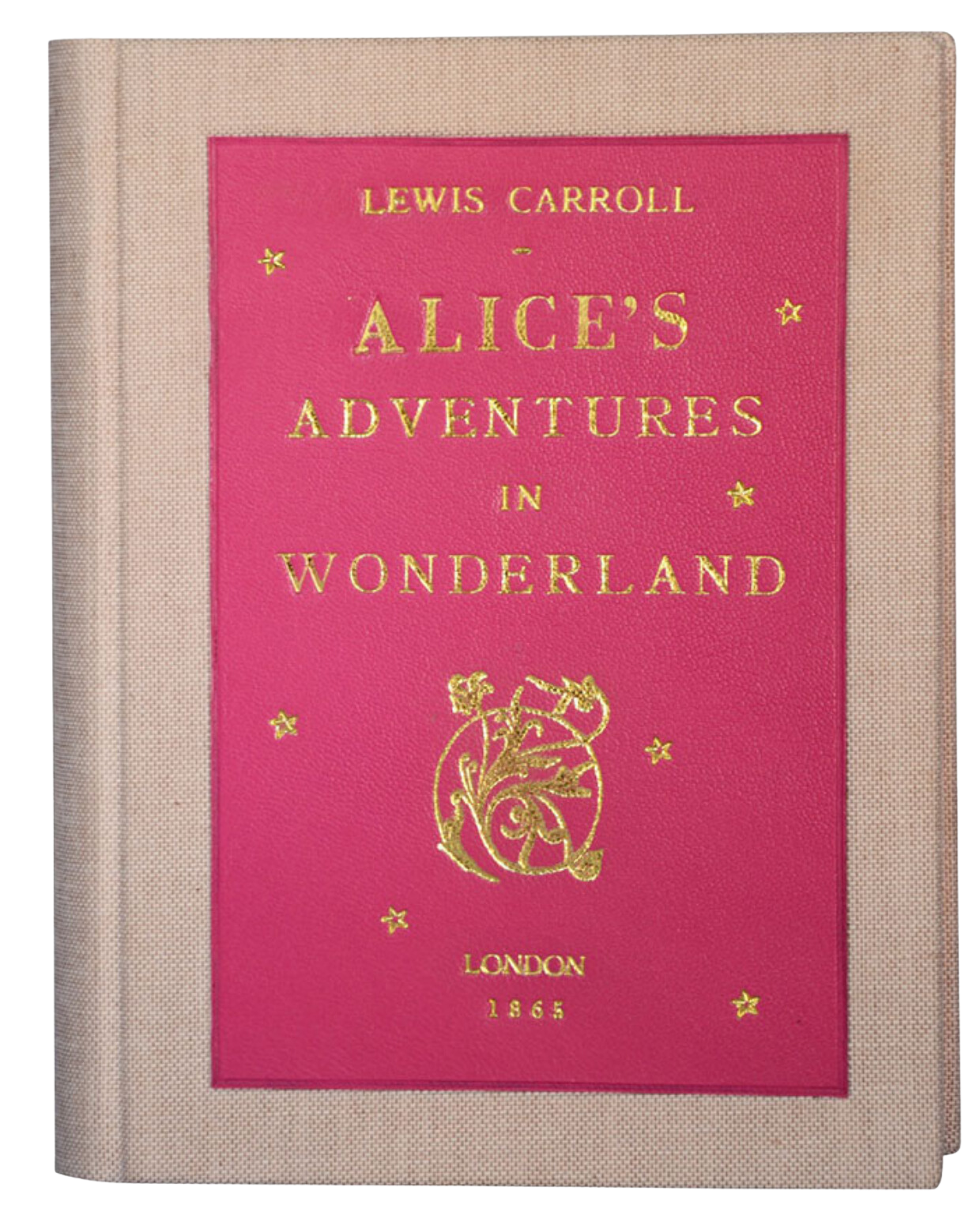 Alice in Wonderland - Linen and Leather Book Clutch