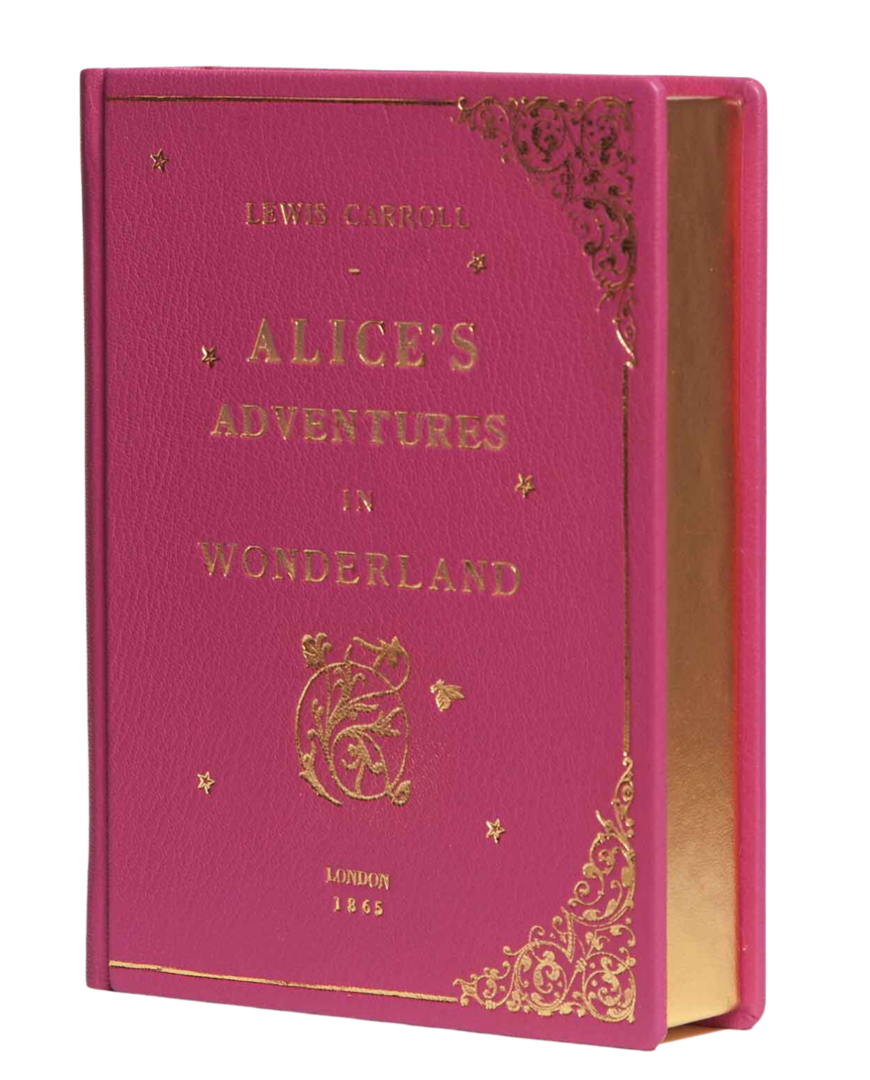 Alice in Wonderland - leather Book Clutch