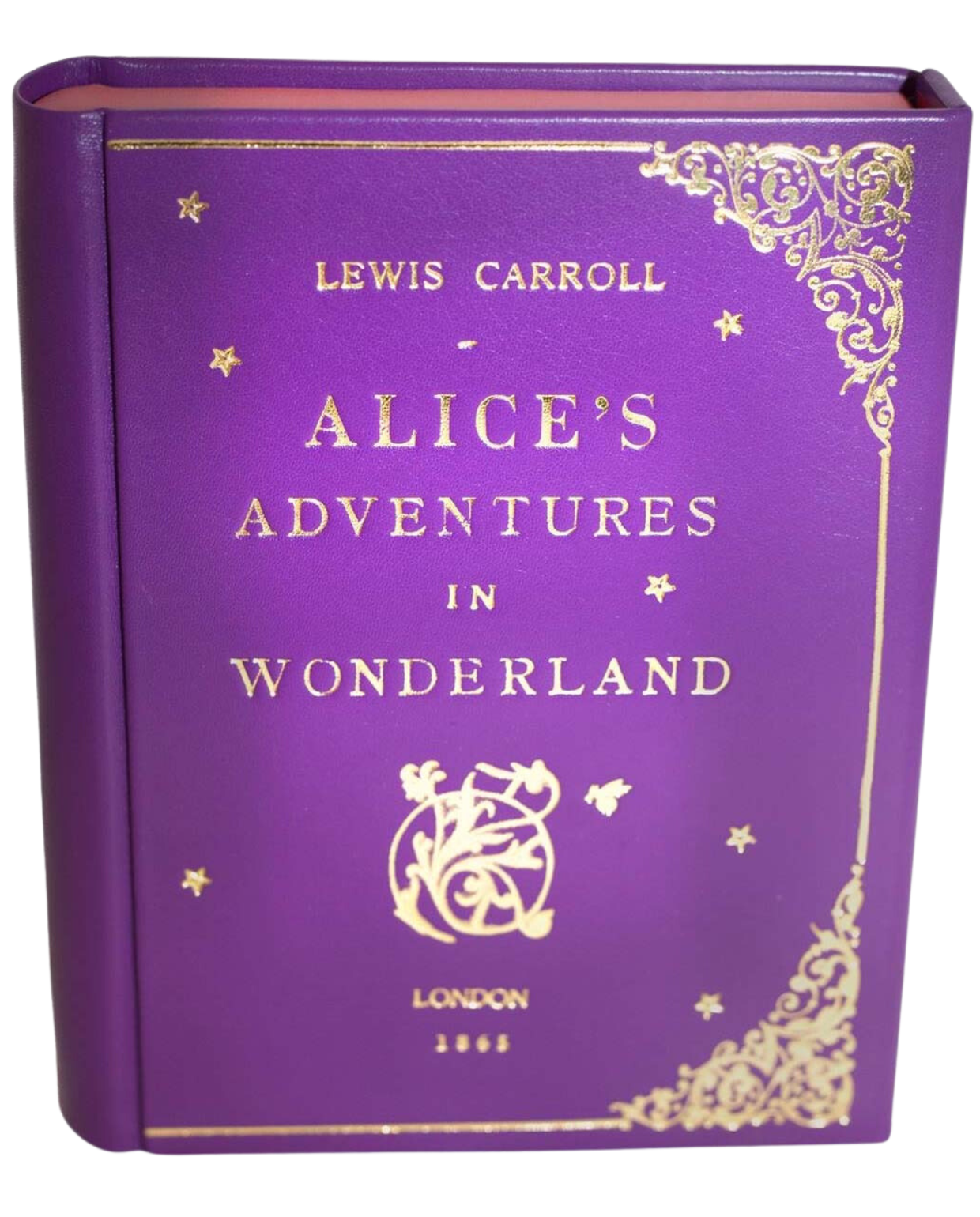 Alice in Wonderland - leather Book Clutch