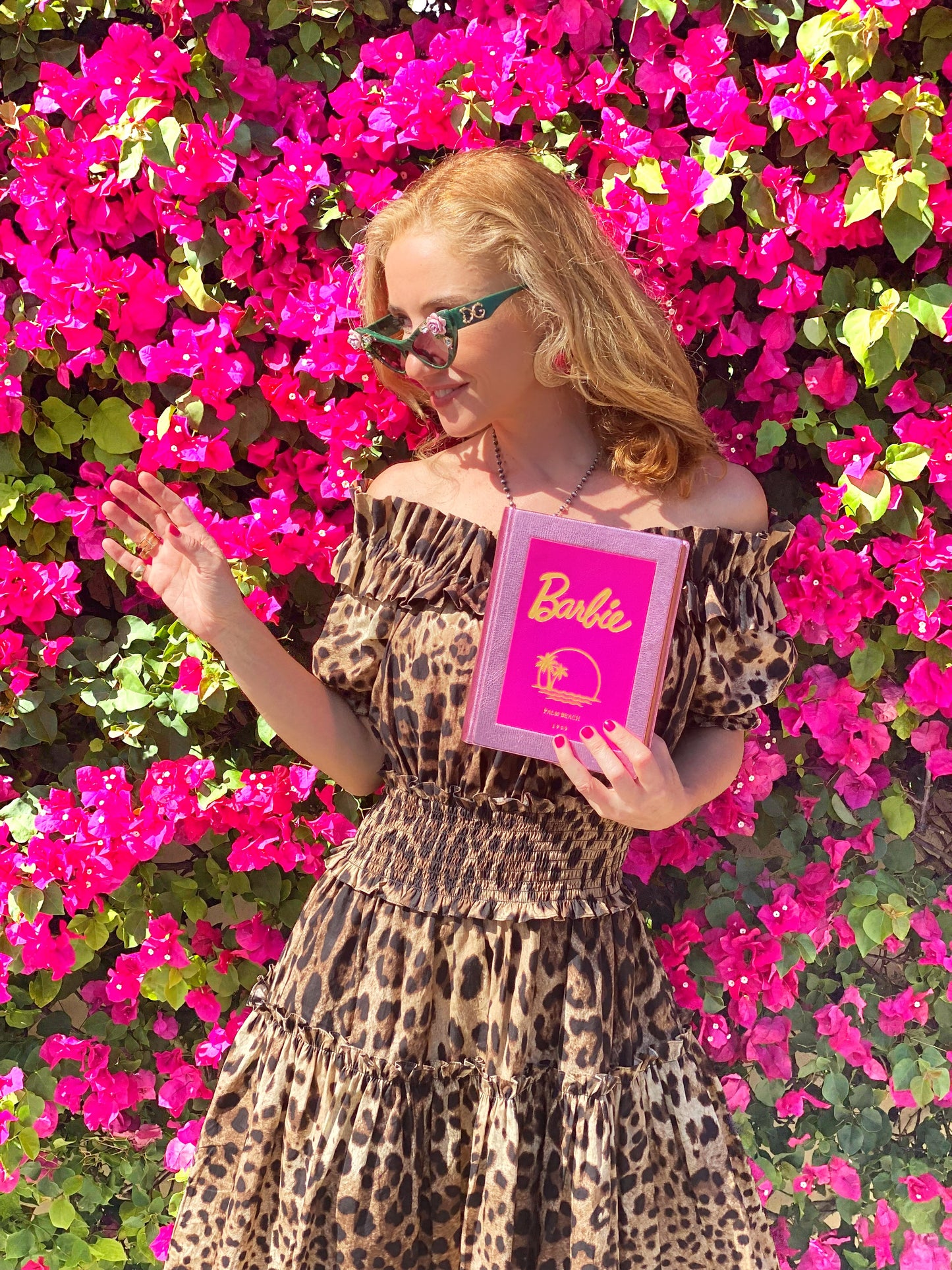 pink Barbie book clutch bag personalised for Palm Baech