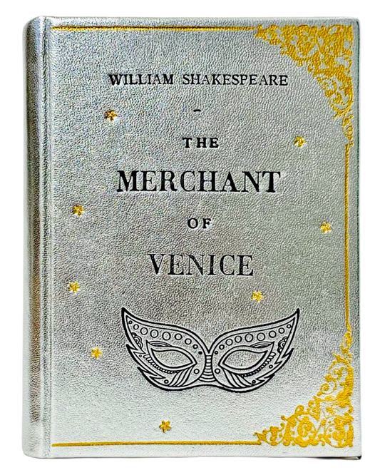 THE MERCHANT OF VENICE BY M. SILVER LEATHER BOOK CLUTCH BAG