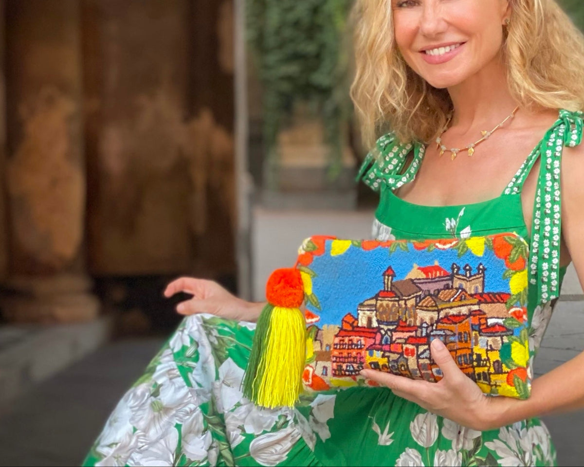 handwoven sicilian landascvape for by m art bag