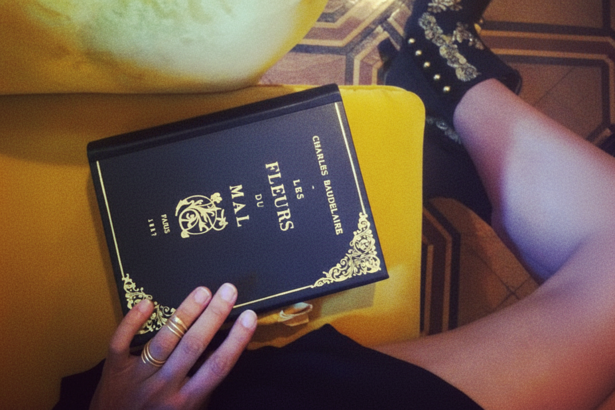 Les Fleurs du Mal - leather Book Clutch