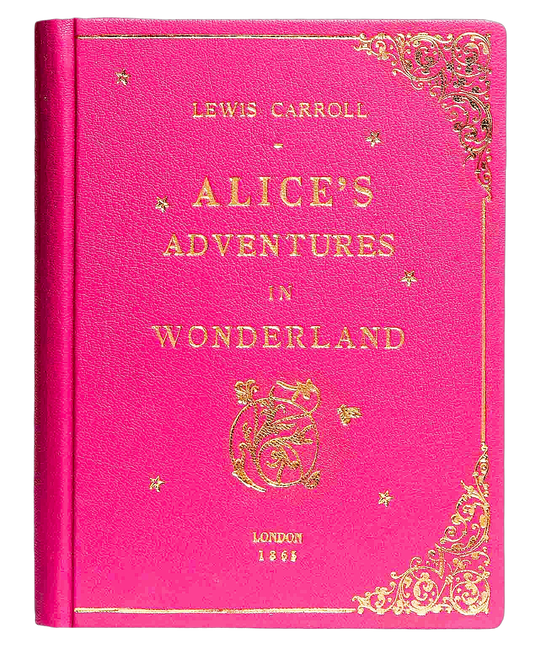 Alice in Wonderland - leather Book Clutch