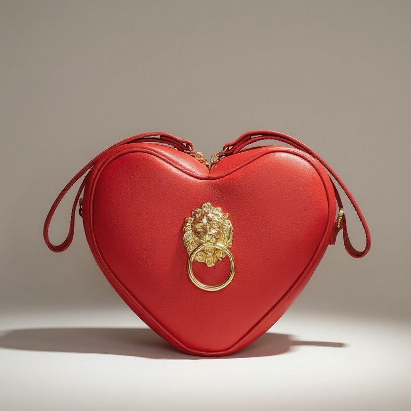 maria marigliano caracciolo red heart bag with lion
